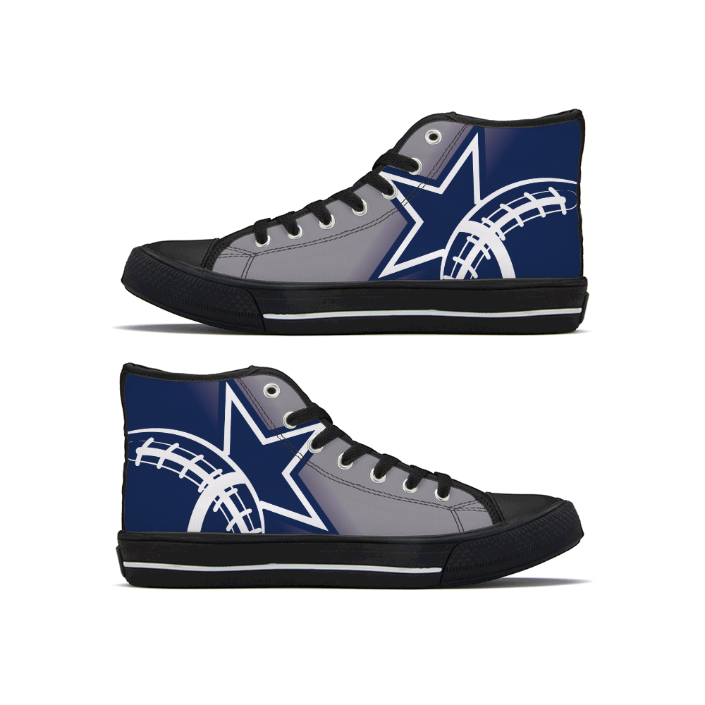 Men's Dallas Cowboys High Top Canvas Sneakers 002